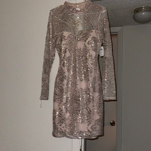 Long Sleeve Homecoming Dress